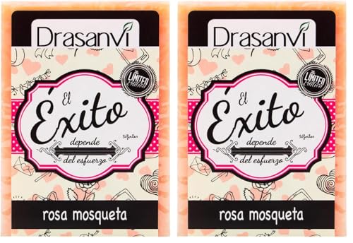 Drasanvi Jabón Mosqueta, Sin Color, Rosa, 100 Gramo (Paquete de 2)