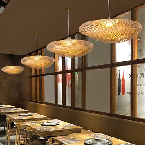 Chandelier rotan rétro salon - Suspension rotin pendant lumière chambre rétro - 2