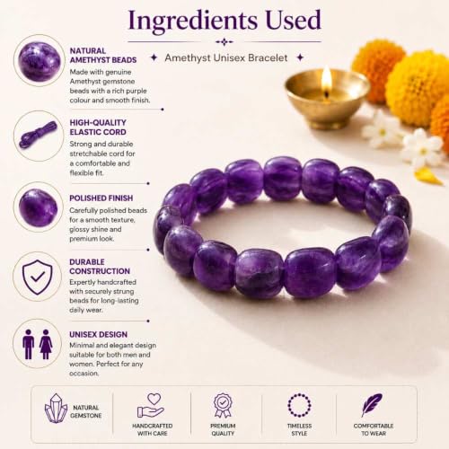 Image of Beaded Bracelet for Men & Women | Stretchable Handmade Prayer Meditation Yoga Wrist Bracelet | Stylish Everyday Wear | Free Size