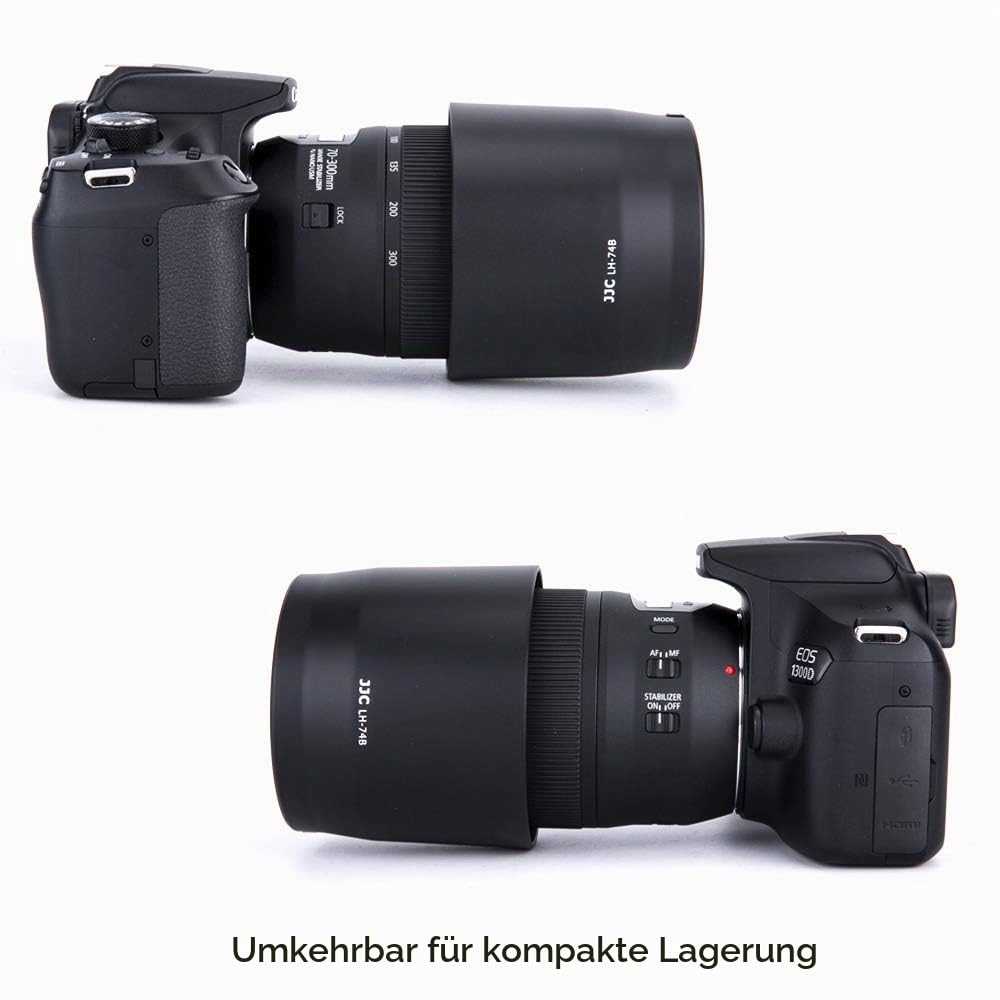 JJC Gegenlichtblende mit 67mm UV-Filter für Canon EF 70-300mm F4-5.6 is II/RF 100-400mm F5.6-8 is Objektiv, Ersetzt Canon ET-74B Gegenlichtblende