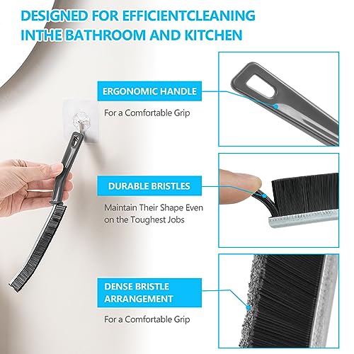 Vicloon Boşluk Temizleme Fırçası, 2 Adet Sert Kıllı Köşe Temizleme Fırçası Paketi, Mutfak, Banyo, Boşluklar, Köşeler, Küçük Alanlar için Çok İşlevli Derz Temizleme Fırçası