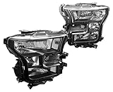 DNA Motoring HL-OH-F15015-BK-CL1 Black Housing Headlights Replacement For 15-17 F150