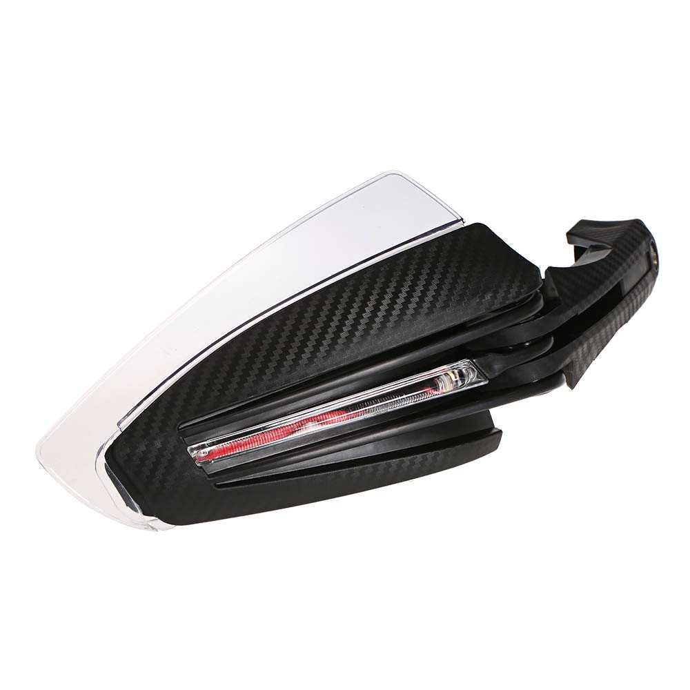 Paramani per Moto con Luci LED Indicatori di Direzione Protezione Manubrio Hand Brush Guards Sicurezza Notturna e Design Aerodinamico