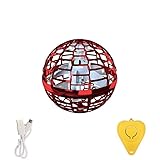 フライング ボール 正規品 おもちゃ 面白 光る UFOおもちゃ フライングボール ブーメラン スピナー ハンド コントローラ ミニドローン 人気 男の子 女の子 クリスマスプレゼント (レッド)