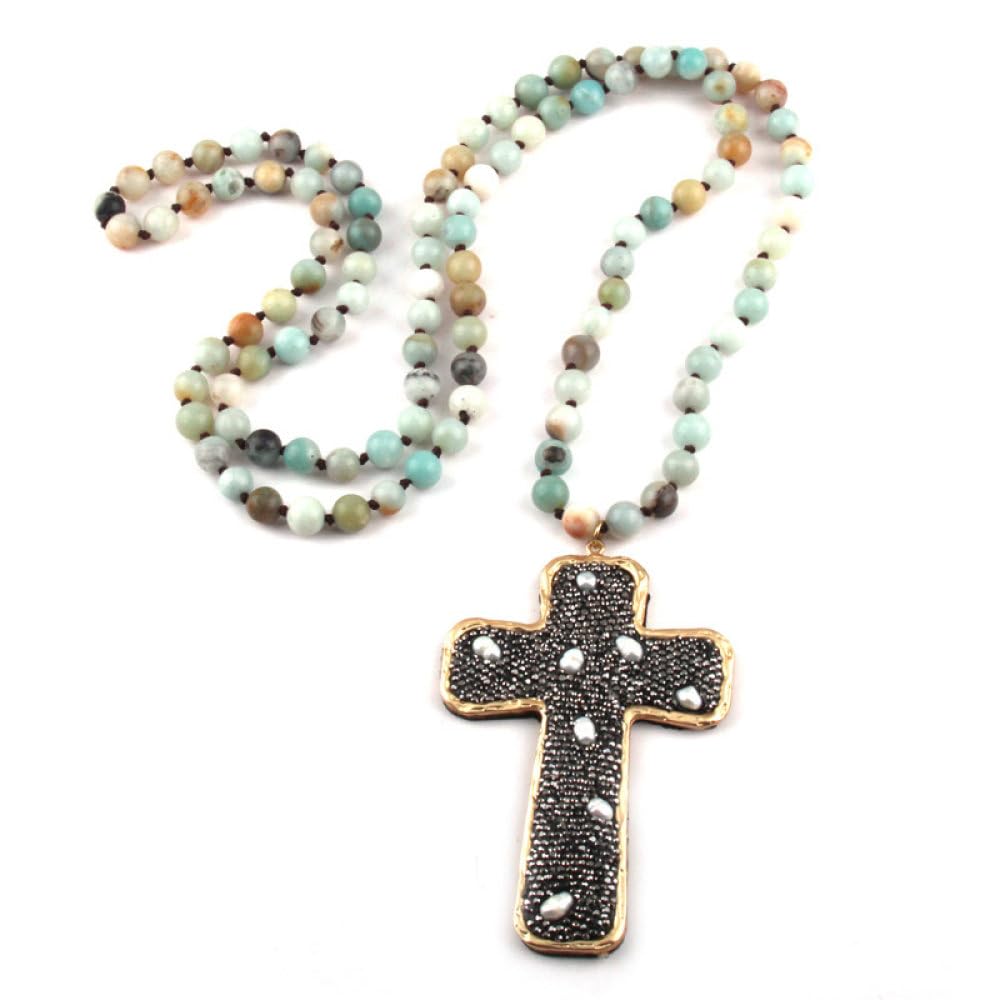 Fashion Boemian Jewelry 108pc Naturale con Goccia in annodata a Ciondolo Donna Collana Etnica, Forma Bohémien Pietra cruda, Gioielli girocolosi di Gemma per Donne da Uomo Dono UI