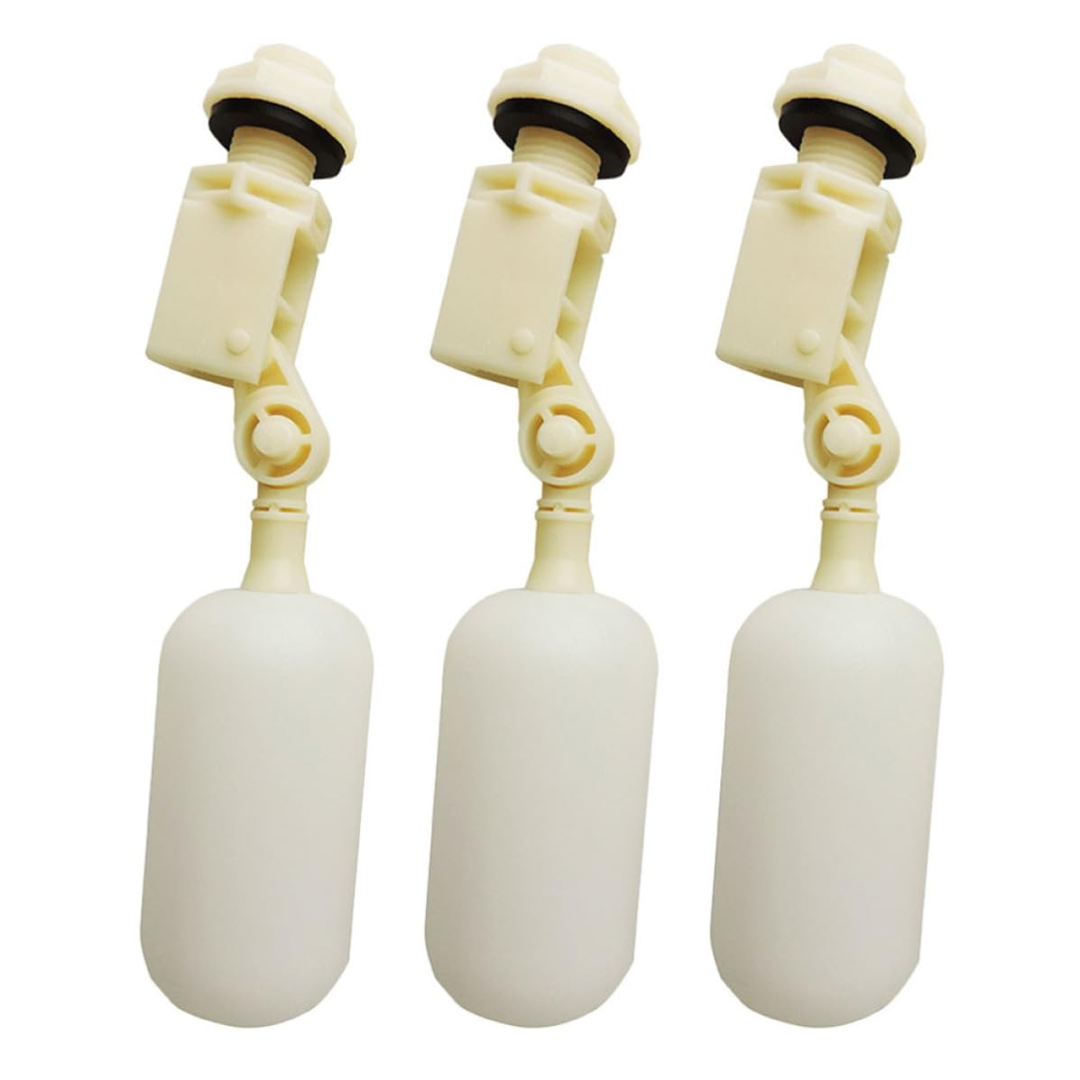Válvula de flotador ajustable de plástico beige para evitar cortes de agua en bebederos de ganado