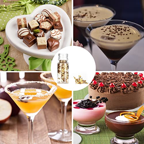 image for Serlium Edible Gold Leaf, Gold Leaf Cake Decoration Gold Flakes Food G