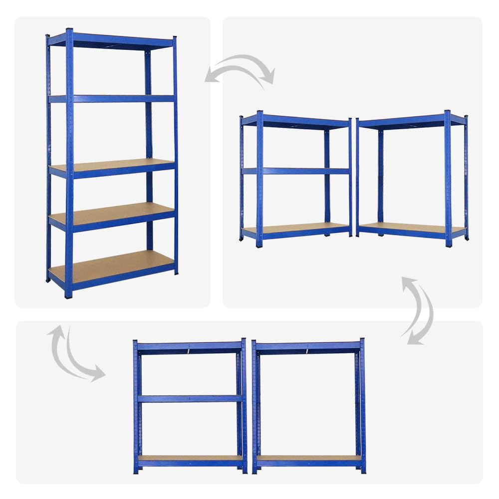 PROREGAL Scaffale per carichi pesanti Ragnar | AxLxP 180x90x40cm | Portata per ripiano 175kg | Blu