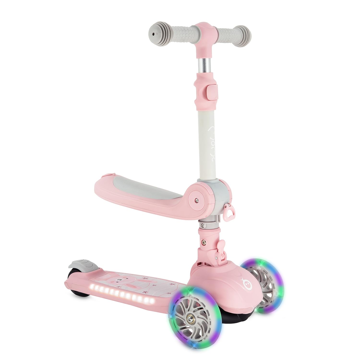 MoMi Debe Trottinette pour Enfants à partir de 1 an jusqu'à 50 kg - Trottinette 2 en 1 avec siège Pliable - Trottinette pour Enfant avec 2 hauteurs réglables - Trottinette Pliable pour intérieur et