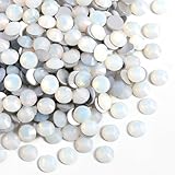 Beadsland 1440pcs Flat Back Crystal Rhinestones Round Gems for Nail Art and Craft Glue Fix, White Opal, SS20, 4.6-4.8mm