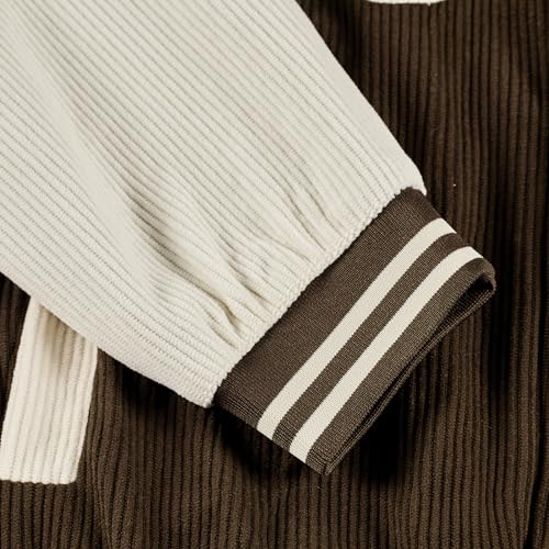 Image of Men's Varsity Jacket Casual Baseball Bomber Jackets Buckle Style Relax Fit