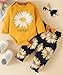 Fullfamous Newborn Baby Girl Clothes Gifts Outfits,Fall Winter Long Sleeve Romper and Pant Set Yellow Sunflower 0-3 months