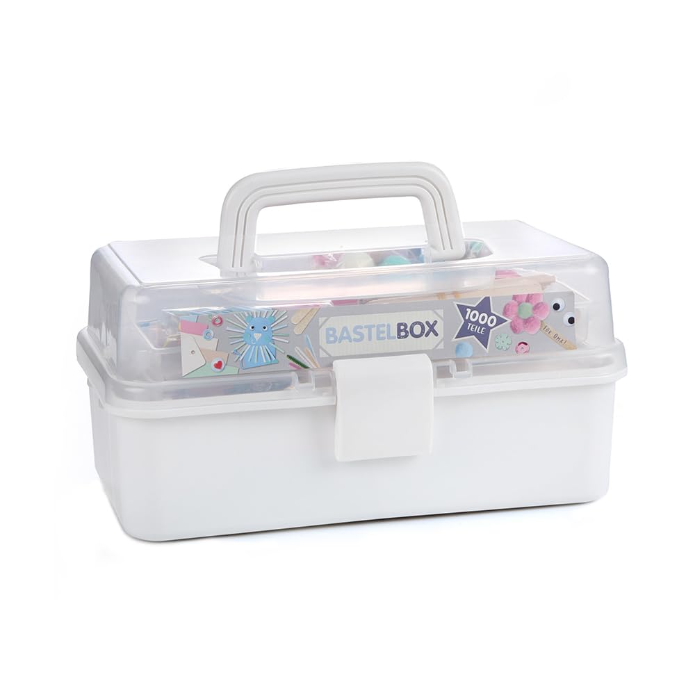 Lulubug Bastelset Kinder, 1000 Teile + Bastelanleitung | Tonkarton, Washi Tape, Chenille-Drähte, Wackelaugen, PomPons, Lesezeichen, Sticker, Bastelstreifen uvm