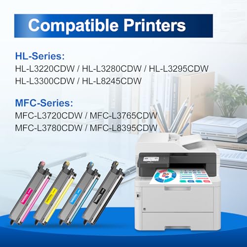 Image of InkNI Compatible TN229XL Toner Cartridges Replacement for Brother TN229XL TN-229XL TN229 XL to use with MFC-L3780CDW MFC-L3720CDW HL-L3280CDW HL-L3220CDW HL-L3300CDW Printer (TN229XLBK /C /M /Y-4 Pack)