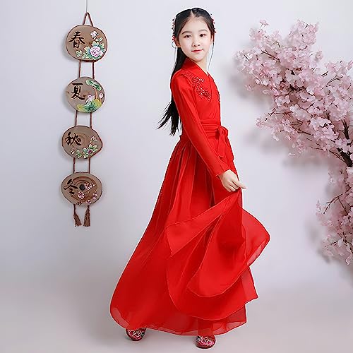 Disfraz tradicional chino Hanfu para niña otoño e invierno miniatura 7
