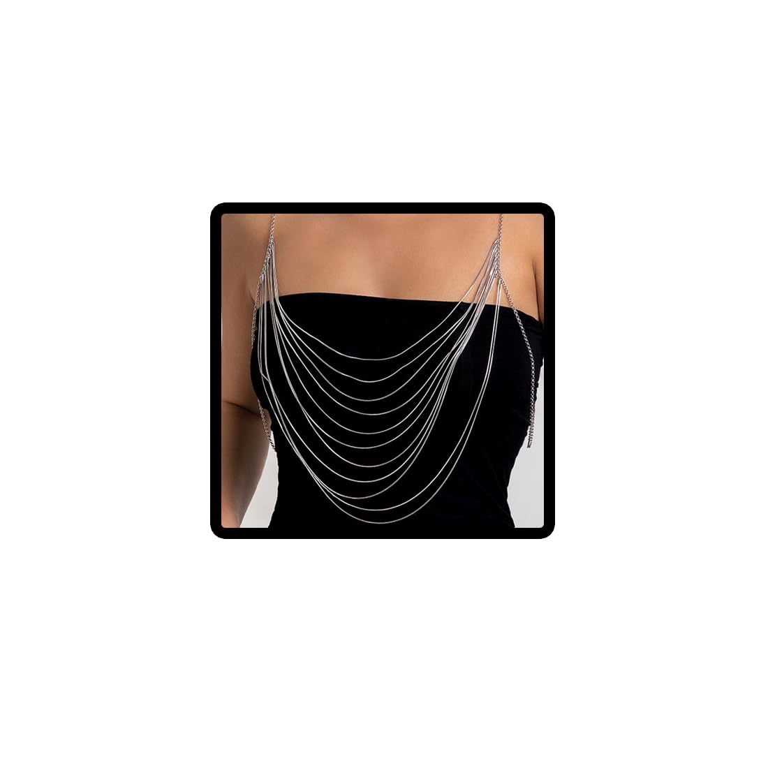 Catena Body Sexy In Metallo Con Pendenti - Gioiello Corpo Per Spiaggia, Bikini E Feste