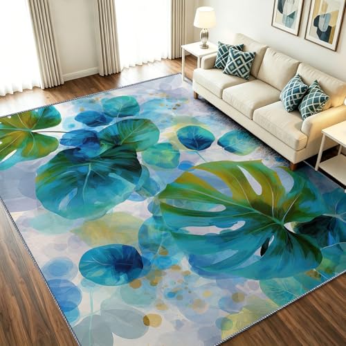 Tapis salon lavable résistant aux taches et glissades gris - 2