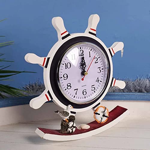 Adornos de reloj de péndulo JFDBGU para mesa de habitación infantil forma barco 6