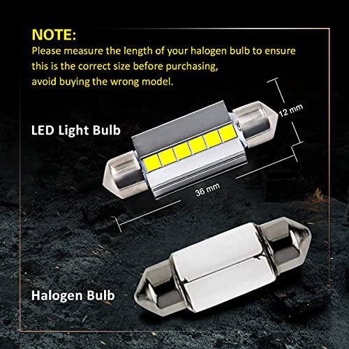 Image of LASFIT 36MM LED Bulb Festoon 6418 6411 DE3423 LED Use for Dome Map Door Interior Door Trunk Glove Box Lights 6000K White Light(2pcs)