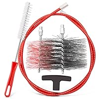 Kaminofen und Pelletofen Reinigungsset, mit Flexibler Schubstange, 80 und 150 mm Ofenrohrbürsten