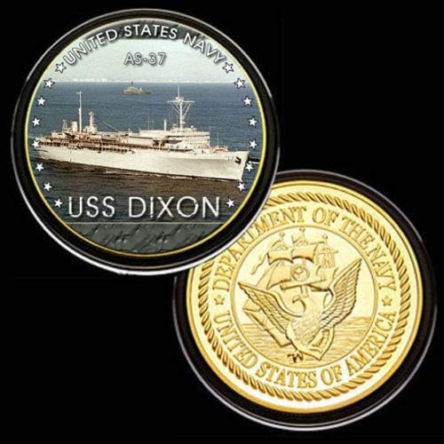 U.S. United States Navy | USS Dixon AS-37 | Gold Plated Challenge Coin