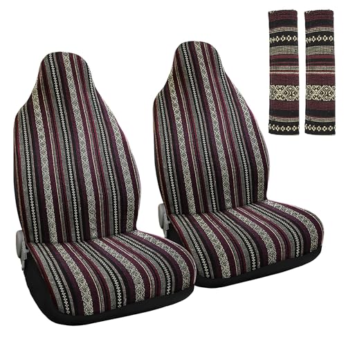 FUELHOOD シートカバー 車 ハイエース 運転席 ブランケット カーシートプロテクター 自動車用 SUV 軽トラック用品 耐久性 通気性 ダークレッド 2個入り 内装パーツ アクセサリー