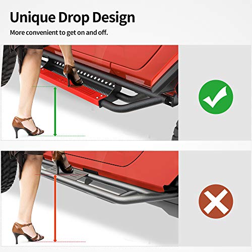 Image of OEDRO Paintable Running Boards Fit for 2018-2026 Jeep Wrangler JL 2 Door