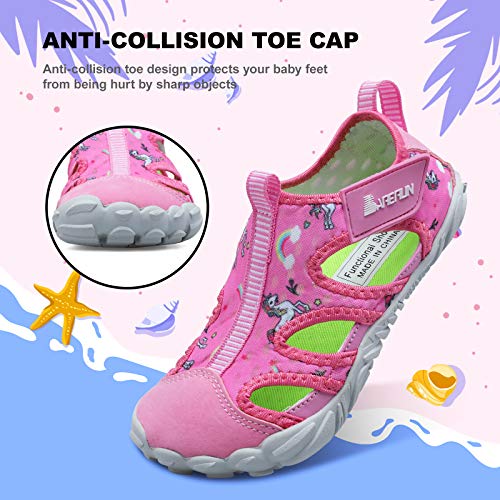 Barerun Kids Water Shoes Girls Water Shoes Boys Lightweight Breathable Sandal Pink 9.5 Toddler #TOP3