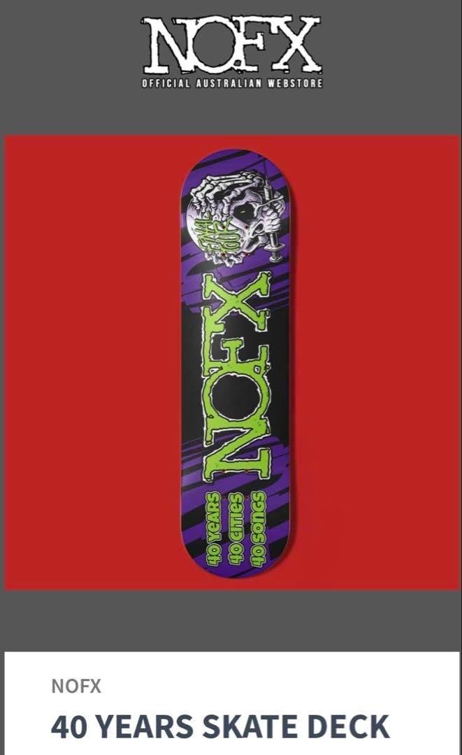 スケートボード NOFX 40 Years Skate Deck Rare NOFX Skateboard Punk