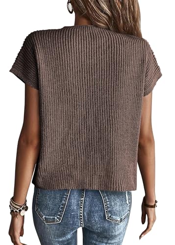 Image of KIRUNDO Summer Fall Short Sleeve Sweater for Women 2026 Casual Sweater Vest Cotton Knit Pullover Tank Tops Fashion Clothing