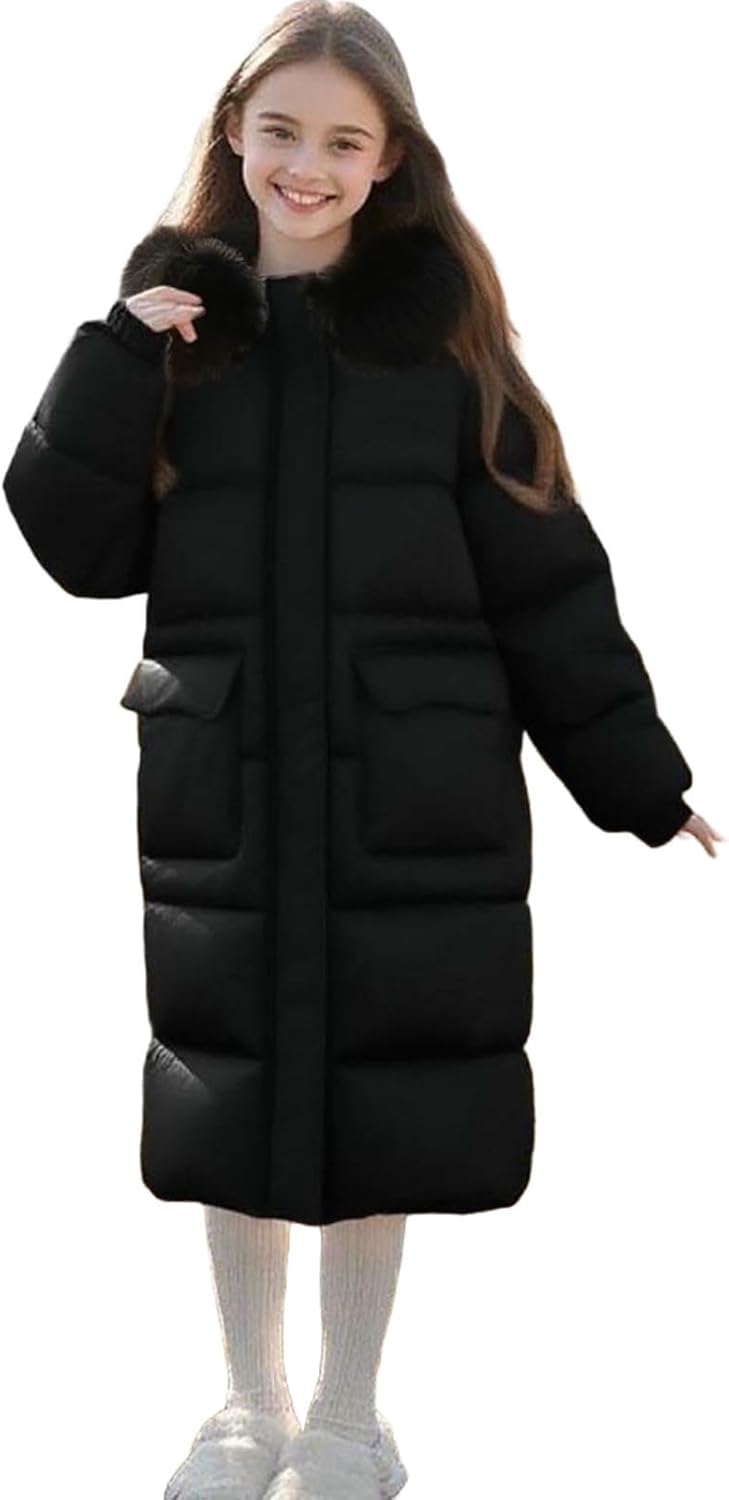 Girls Boys Winter Warm Puffer Padded Coats Quilted Lightweight Hooded Long Jackets Casual Baggy Outwear Trendy 2025