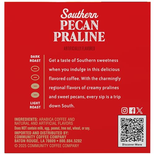Image of Community Coffee Southern Pecan Praline Flavored 72 Count Keurig K-Cup Coffee Pods, Medium Roast, 12 Count (Pack of 6)