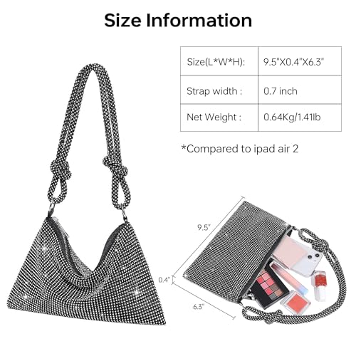 Image of GEMIU Evening Bag Sparkle Purses for Women, Rhinestone Clutch Purse for Women Dressy Sequin Purse