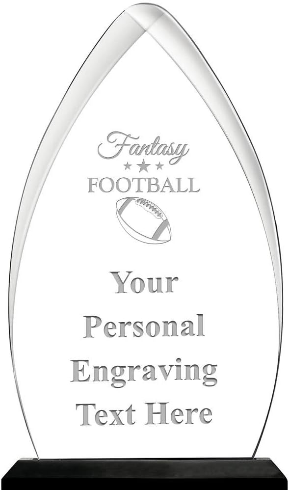 Fantasy Football Acrylic Award, 6.75" H Personalized Fantasy Football Award with Custom Engraving