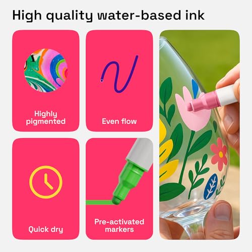 Image of ARTISTRO 120 Acrylic Paint Markers for Rock, Fabric, Wood, Glass, Eggs - Dual-Tip Paint Pens for Coloring Books for Adults, Teens, Kids - Art & Craft Supplies - Gift Idea - Easter Basket Stuffers