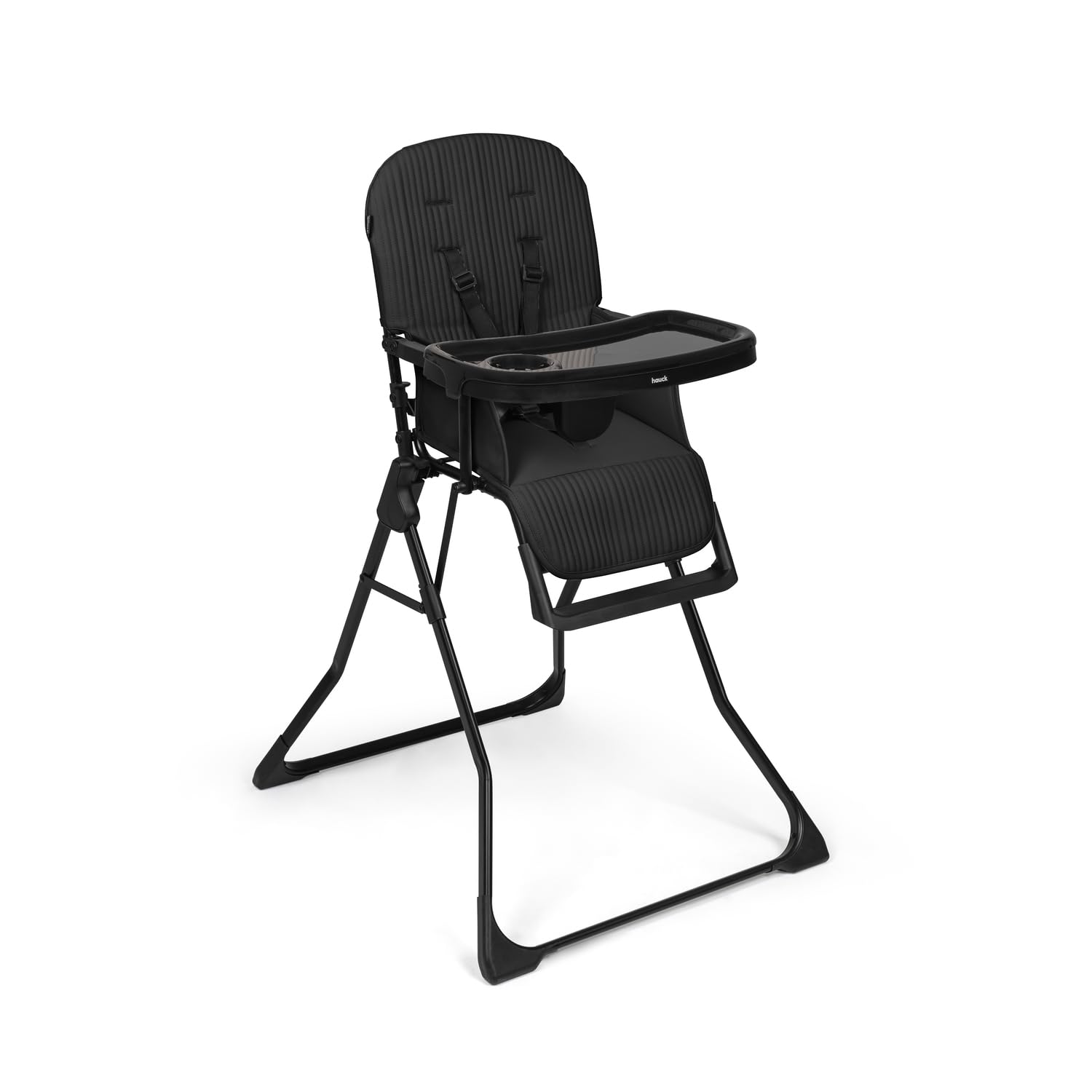 hauck Reisehochstuhl ultraleicht, superschnell klappbar, Sit N Go Black | Essbrett & spülmaschinenfestes Tablett, abwischbarer Bezug, 6 Monate bis 15 kg / 3 Jahre, Mitwachsender Hochstuhl für Kinder