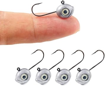 Pack of 25 Crappie Jig Heads Unpainted Swimbait Saltwater Hook Panfish Bass 1/32oz - 1/8oz