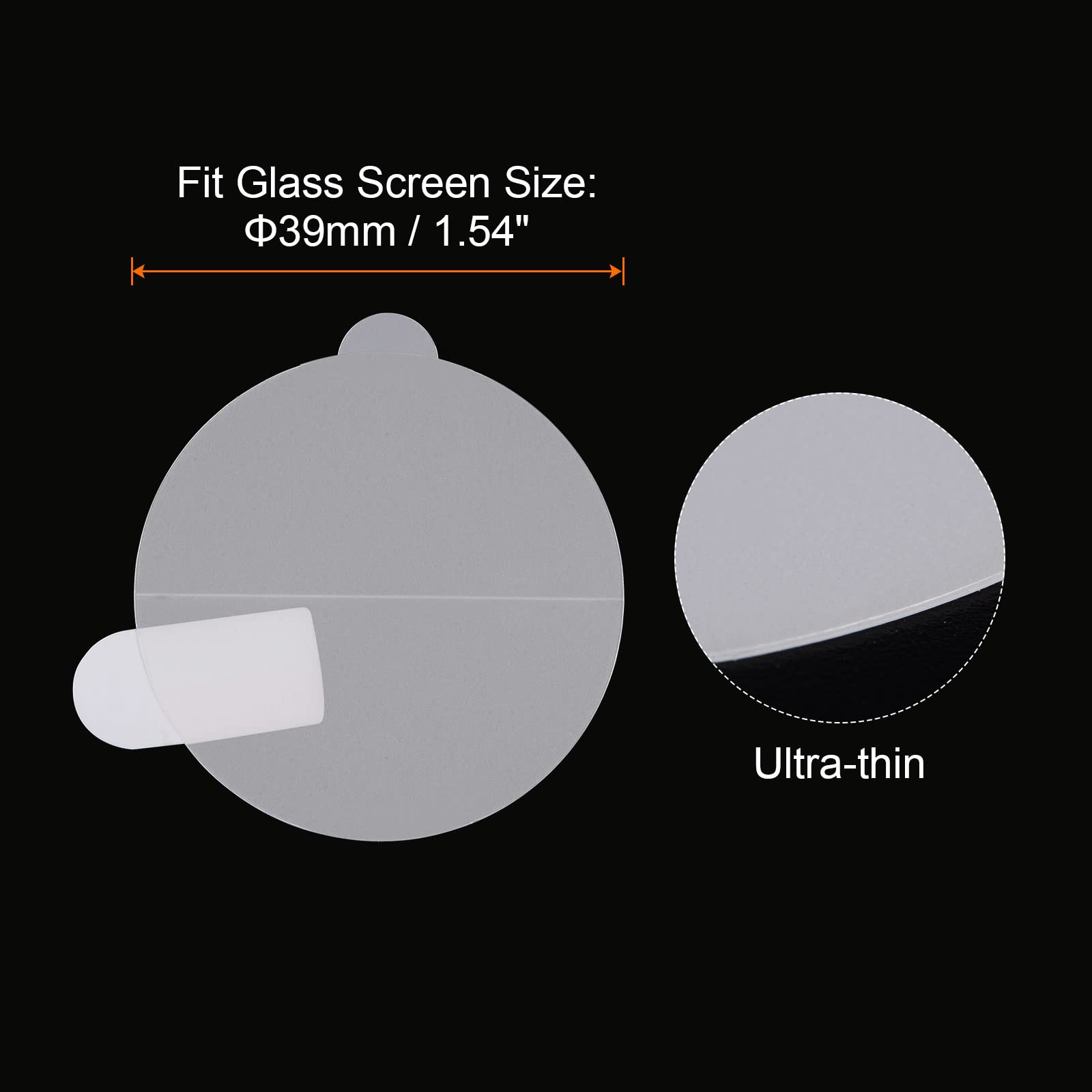 HARFINGTON 5pcs Watch Glass Screen Protectors 39mm Matte Soft TPU Anti-Glare High Definition HD Clear Round Smartwatch Screen Protection Film (for Flat Screen)