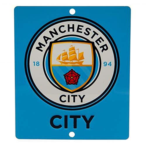 Image of Manchester City FC Official SQ Window Sign (One Size) (Sky Blue)