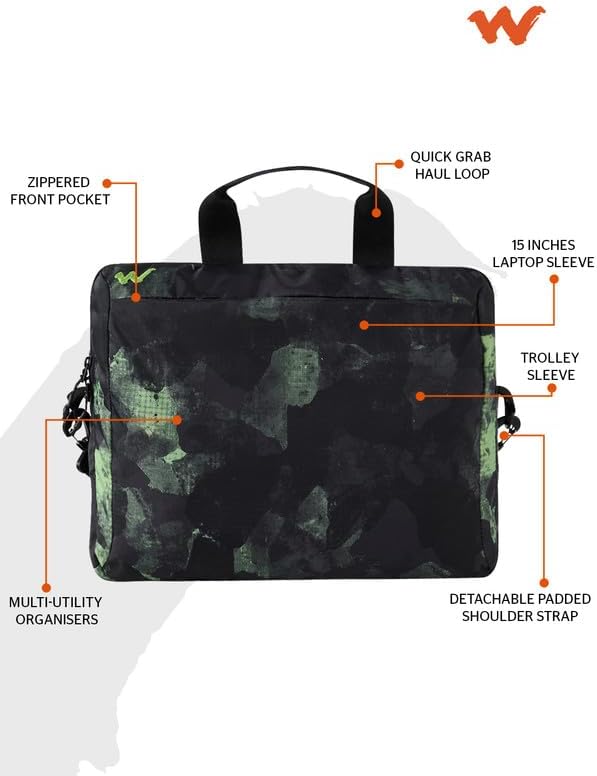 Wildcraft Polyester Icon Sling Bag/Messenger Bag/Cross Body Bag for Mens & Womens (Granit_Blk)