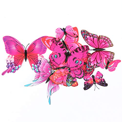 DOITOOL Adesivos de parede Borboleta 3D 24 peças Adesivos de parede Borboletas Removíveis Mural Deco