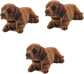 Abaodam 3 Peças Display Interior Do Carro Balançando A Cabeça Estátua Do Cachorro Enfeites De Carro Desenhos Animados Carro Bobblehead Cachorro Boneca Estatuetas De Filhote De