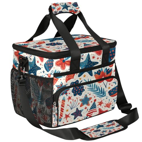 Insulated Picnic Backpack Lunch Box for Women Men Picnic Basket Tote Lunch Bag Picnic Bag Portable Lunch Bags for Picnic, Beach, Work, Trip,Office, Camp American Independence Day