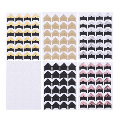 CORHAD Self-Adhesive Photo Corner Stickers 30 Sheets Decorative Scrapbook Embellishments for Crafts