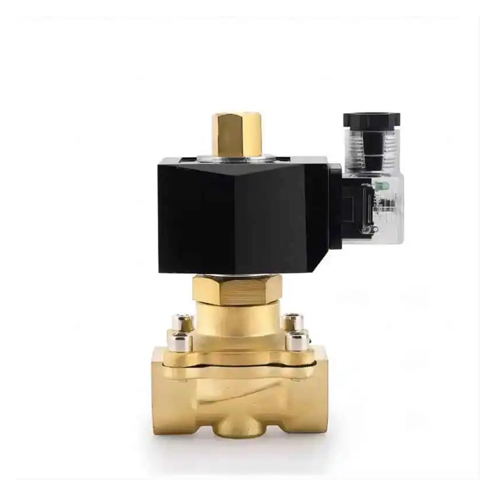 Huuoqiwy Onesize 1 Inch Brass Normally Open Solenoid Valve 220V Direct Acting Waterproof Solenoid Valve With Led Light(Dc12)