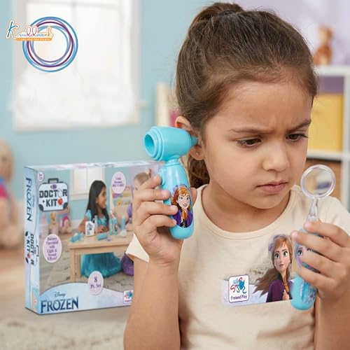 Image of Frozen Doctor Kit for Kids - 8 Piece Medical Play Set with Stethoscope, Syringe & Accessories-Non-Electric Pretend & Role Play Learning Toy - Birthday Gift for Girls 3+ Years (Turkish Blue)