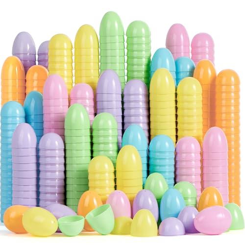 Image of JOYIN 3.15" Pastel Easter Eggs, 25PCS Large Plastic Eggs, Empty Colorful Fillable Eggshells for Easter Hunt, Party Favor, Basket Stuffers Filler, Classroom Prize Supplies