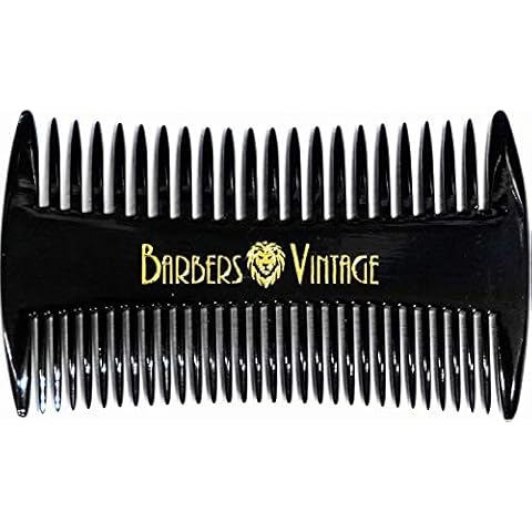 Barbers Vintage Beard & Moustache Comb for Men (Black) Handmade Premium Quality Men’s Grooming Comb (6.7cm /2.3 inch) Cover