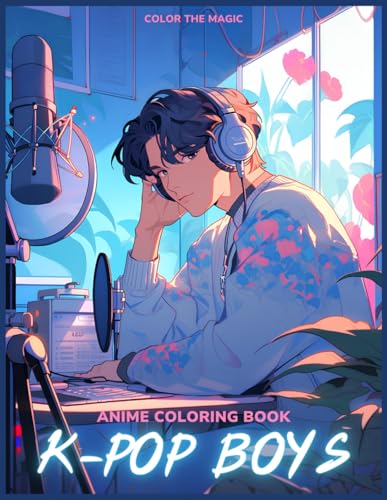 Anime Coloring Book: K-Pop Boys: A Stress-Relief Korean Idol-Inspired Japanese Comic...