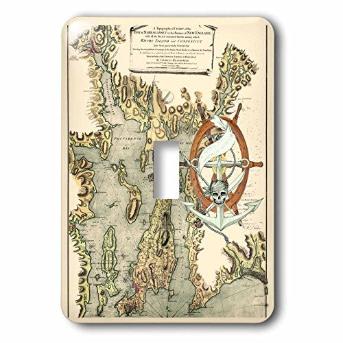 Impression Narraganset New England interrupteur simple vintage plaque murale décorative - 2
